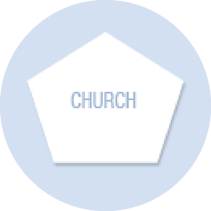 Church Shape Hand Fan