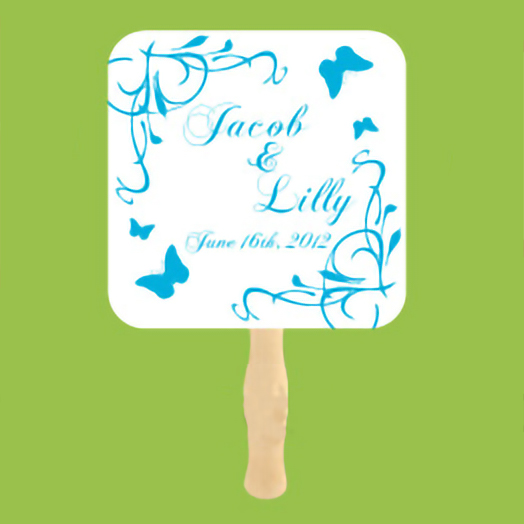 One Color Wedding Hand Fan Example