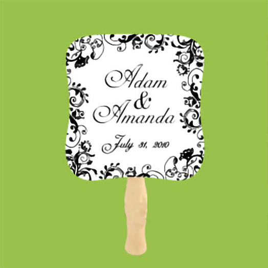 One Color Wedding Hand Fan Example