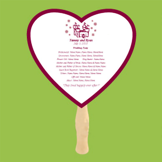 One Color Wedding Hand Fan Example