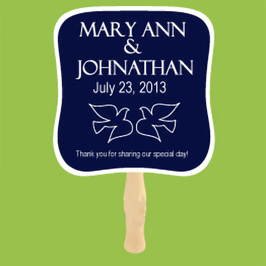 One Color Wedding Hand Fan Example